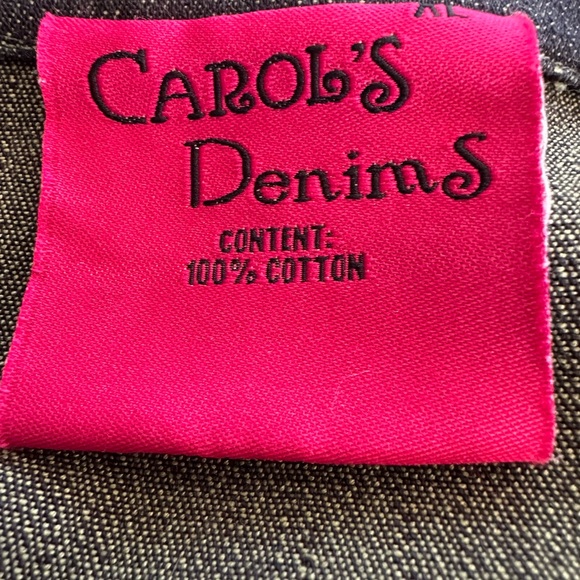 Vintage Carol’s Denims Lightweight Denim Shacket XL Dark Blue Green Vintage - Picture 5 of 12